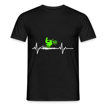 Herzschlag Motocross - Männer T-Shirt - Schwarz - Vorne - AI Model Male 178 light (178cm)