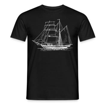 Bateau voilier - T-shirt homme - noir - Devant - AI Model Male 178 light (178cm)