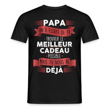 T-shirt papa, humour père - T-shirt homme - noir - Devant - AI Model Male 178 light (178cm)