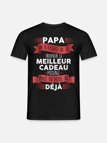 T-shirt papa, humour père - T-shirt homme - noir