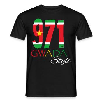 Gwada Style Drapeau Guadeloupéen Original - T-shirt homme - noir - Devant - AI Model Male 178 light (178cm)