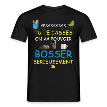 Collègue Départ En Retraite - T-shirt homme - noir - Devant - AI Model Male 178 light (178cm)