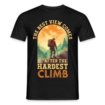 Randonnée Randonneurs Montagne Alpinisme Escalade Nature - T-shirt homme - noir - Devant - AI Model Male 178 light (178cm)