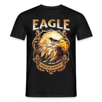 Tête d’aigle Or Oiseau de proie Oiseau Nature animale - T-shirt homme - noir - Devant - AI Model Male 178 light (178cm)