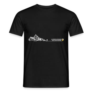 Je länger die Wanderung desto kälter das Bier - Männer T-Shirt - Schwarz - Vorne - AI Model Male 178 light (178cm)