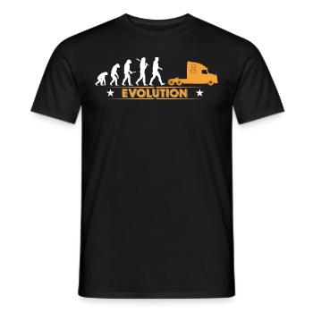 LORRY truck trucker - orange/white - Men's T-Shirt - black - Front - AI Model Male 178 light (178cm)