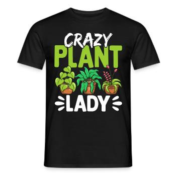 Crazy Plant Lady - Men's T-Shirt - black - Front - AI Model Male 178 light (178cm)