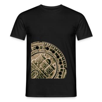 Hamburg,coat of arms, sewer cover - Men's T-Shirt - black - Front - AI Model Male 178 light (178cm)