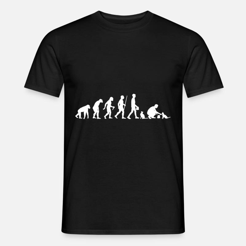 Evolution Katze Katzenbesitzer Katzenhalter - Mænd T-shirt - sort