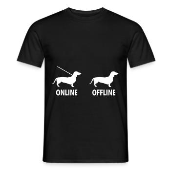 drôle doux teckel chien cadeau homme-chien - T-shirt homme - noir - Devant - AI Model Male 178 light (178cm)
