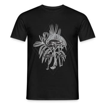 schwarz Flamingos - Männer T-Shirt - Schwarz - Vorne - AI Model Male 178 light (178cm)