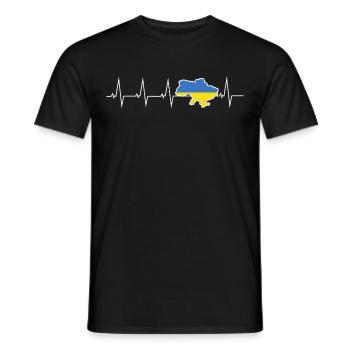 Ich liebe Ukraine - Herzschlag - Männer T-Shirt - Schwarz - Vorne - AI Model Male 178 light (178cm)