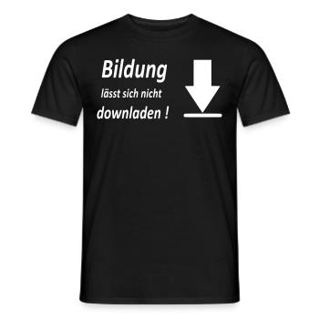 Bildung lässt sich nicht downladen ! - Männer T-Shirt - Schwarz - Vorne - AI Model Male 178 light (178cm)