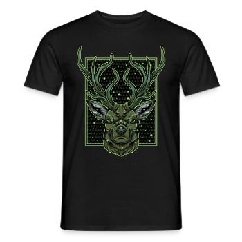Deer antlers - Men's T-Shirt - black - Front - AI Model Male 178 light (178cm)