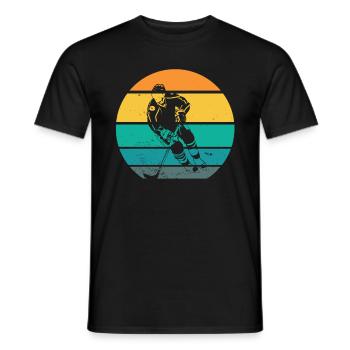 Eishockey Eishockeyspieler Geschenkidee Retro - Männer T-Shirt - Schwarz - Vorne - AI Model Male 178 light (178cm)