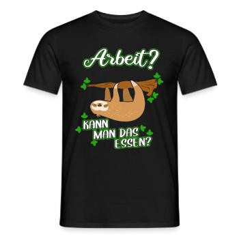 Work you can eat it - sloth loafers - Men's T-Shirt - black - Front - AI Model Male 178 light (178cm)