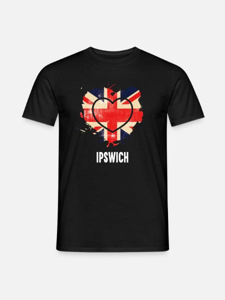 I Love Ipswich United Kingdom Heart - Men's T-Shirt - black
