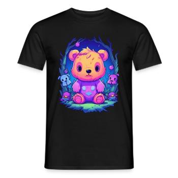 Cute Pink Bear Teddy Cuddly Toy - Men's T-Shirt - black - Front - AI Model Male 178 light (178cm)