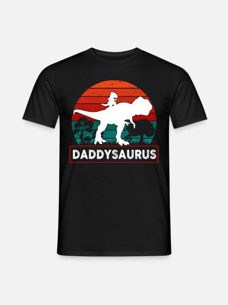Daddy Dinosaur Daddysaurus - Men's T-Shirt - black