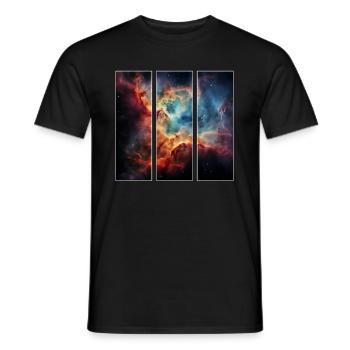 Weltraum Nebel Weltall Astronaut Astronom - Männer T-Shirt - Schwarz - Vorne - AI Model Male 178 light (178cm)