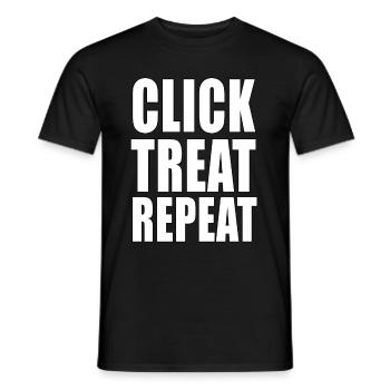 Click Treat Repeat Dog Trainer Dog Training - Men's T-Shirt - black - Front - AI Model Male 178 light (178cm)