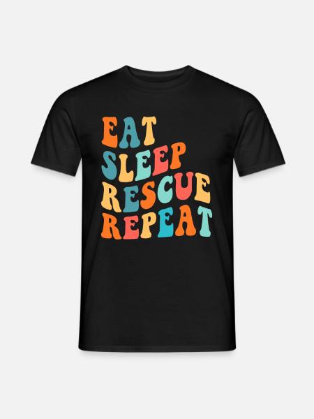 Eat Sleep Rescue Repeat Dog Rescue Sauvetage d’animaux - T-shirt homme - noir