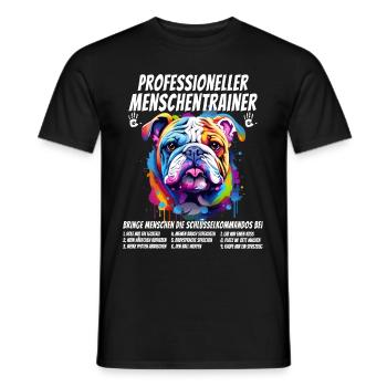 Dresseur humain professionnel Bouledogue Chien - T-shirt homme - noir - Devant - AI Model Male 178 light (178cm)