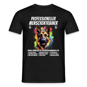 Professioneller Mnschentrainer Schäferhund Hund - Männer T-Shirt - Schwarz - Vorne - AI Model Male 178 light (178cm)