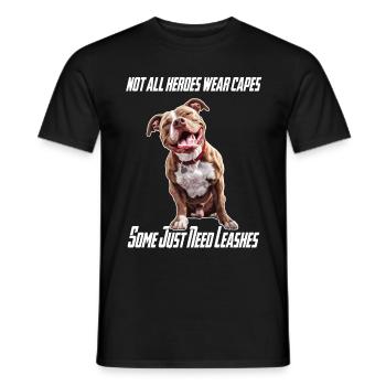Tous les héros ne portent pas de capes American Staffordshire - T-shirt homme - noir - Devant - AI Model Male 178 light (178cm)