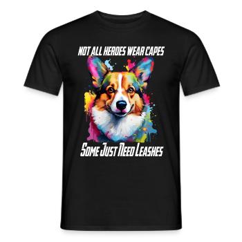 notallheroeswearcapes 10 - Männer T-Shirt - Schwarz - Vorne - AI Model Male 178 light (178cm)