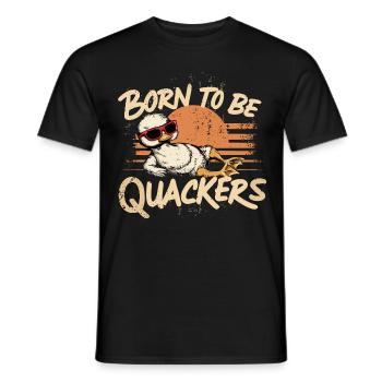Born To Be Quackers für einen Enten Fan - Männer T-Shirt - Schwarz - Vorne - AI Model Male 178 light (178cm)
