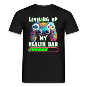 Mise à niveau de ma manette de jeu de récupération de ma barre de santé - T-shirt homme - noir - Devant - AI Model Male 178 light (178cm)