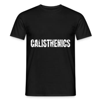 Logo vintage rétro de la callisthénie - T-shirt homme - noir - Devant - AI Model Male 178 light (178cm)