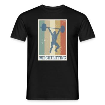Haltérophilie rétro force sport cadeau vintage - T-shirt homme - noir - Devant - AI Model Male 178 light (178cm)