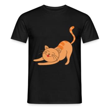 Namaste Yoga Cat Main Coone Cadeau Persan - T-shirt homme - noir - Devant - AI Model Male 178 light (178cm)