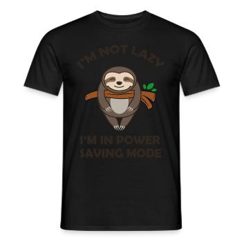Lustiges Faultier I´m Not Lazy Fun Geschenk - Männer T-Shirt - Schwarz - Vorne - AI Model Male 178 light (178cm)