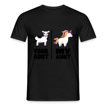 Deine Tante Meine Tante Lustiges Einhorn Geschenk - Männer T-Shirt - Schwarz - Vorne - AI Model Male 178 light (178cm)