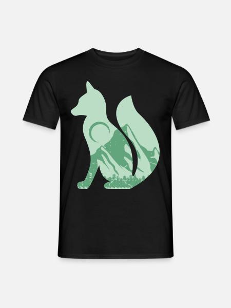 Der Fuchs Mit Berge Wandern Klettern Geschenk - Männer T-Shirt - Schwarz