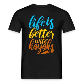 Kayaking Life Is Better With Kayaks Canoeing Gift - Men's T-Shirt - black - Front - AI Model Male 178 light (178cm)
