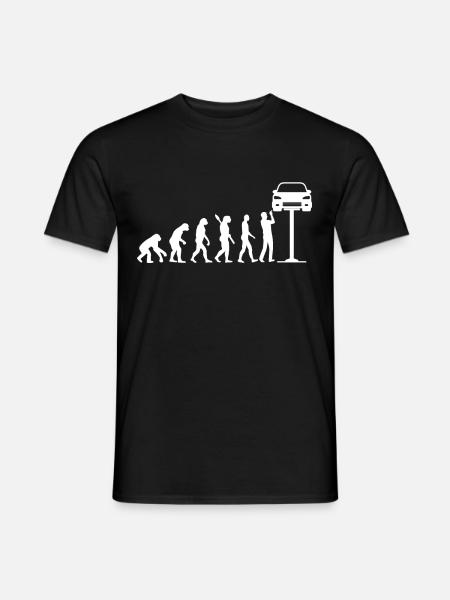 Mechaniker Evolution Auto Schrauber Geschenk - Männer T-Shirt - Schwarz