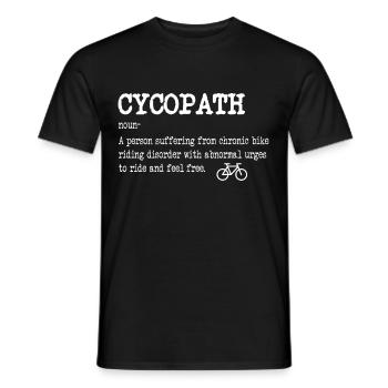 CYCOPATH Vélo de route, vélo de montagne et cadeau - T-shirt homme - noir - Devant - AI Model Male 178 light (178cm)