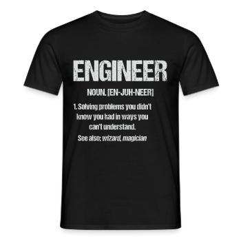 Engineer Wizard Magician Gifts for Engineers - Men's T-Shirt - black - Front - AI Model Male 178 light (178cm)