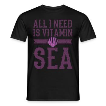 I NEED VITAMIN SEA Cadeau coraux pour les plongeurs - T-shirt homme - noir - Devant - AI Model Male 178 light (178cm)
