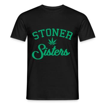 STONER SISTERS Weed 420 Freundin Geschenk Für 2 - Männer T-Shirt - Schwarz - Vorne - AI Model Male 178 light (178cm)