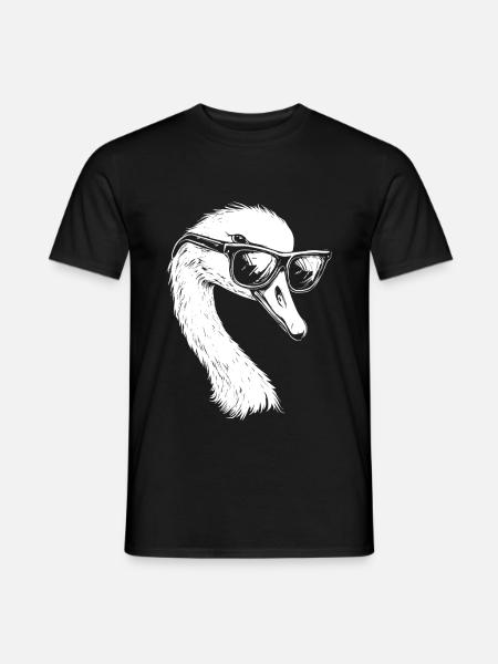Cool Schwan Sonnenbrille Sommer - Männer T-Shirt - Schwarz
