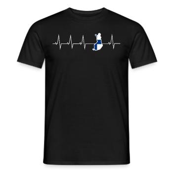 J’aime la Finlande - battement de coeur - T-shirt homme - noir - Devant - AI Model Male 178 light (178cm)