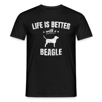 Cadeau de chien de chasse Beagle - T-shirt homme - noir - Devant - AI Model Male 178 light (178cm)