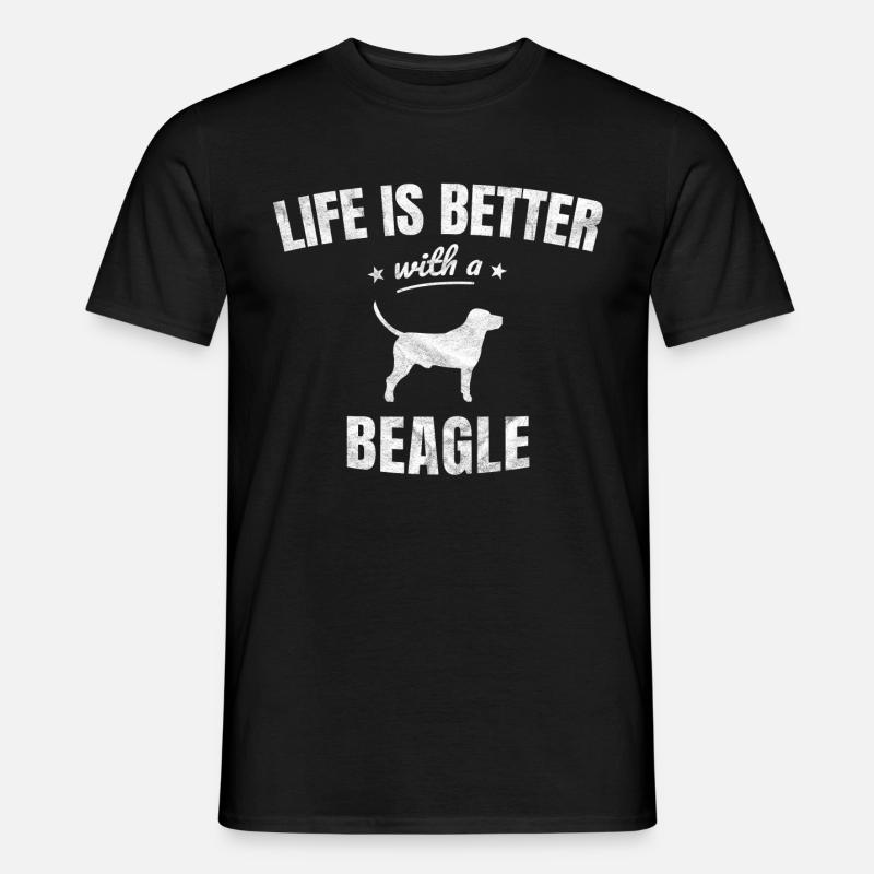 Beagle Jagdhund Geschenk - Männer T-Shirt - Schwarz
