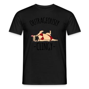 Funny Pug Dog Cool Funny - Men's T-Shirt - black - Front - AI Model Male 178 light (178cm)
