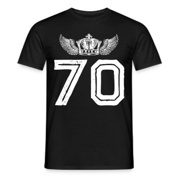 70 Number crown - Men's T-Shirt - black - Front - AI Model Male 178 light (178cm)